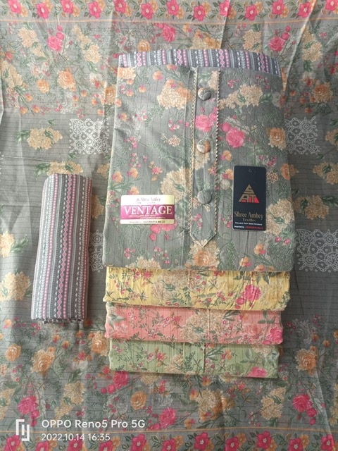 Sat 4 Matching Vintage  Indo Designer Dress Material